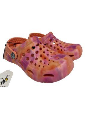 Joybees Kids Active Clog Melon Tie Dye Slip On Size 12 13  Summer Vacation Water